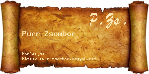 Purr Zsombor névjegykártya